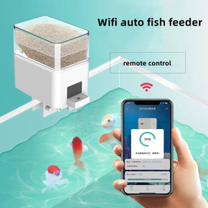 水槽アクセサリー Wifiアプリ制御 魚用自動給餌器 魚タンク用フードディスペンサー 柔軟な量の調節 多重タイミング設定 - Product Image 4
