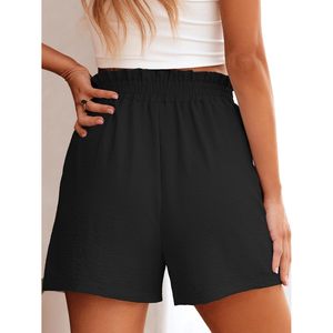 FOXA Pantalones cortos de cintura alta para mujer, cintura elástica, algodón, elastano, transpirables, con bolsillos, ropa informal de verano para la playa - Product Image 4