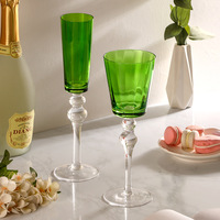 Verre à vin moderne de luxe à long pied en cristal de verre perlé Aodeyu, durable, 101-200 ml, verre à vin à bulles coloré en forme de flèche pour fête