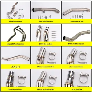 Accessoires modifiés pour moto Kowasaki ER6N/Z800/Z750/<span class=keywords><strong>Ninja</strong></span> 250/Z1000/ZX10R/ZX6R, accessoires de tuyau d'échappement avant central - Product Image 2
