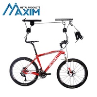 Nouveau levage de vélo pour garage, plafond, levage lourd, support de vélo de montagne, poulie, rack, capacité de 20 kg, alliage noir avec revêtement en poudre