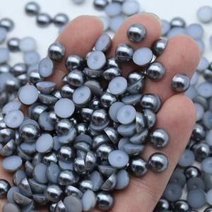 Diskon Besar 2Mm 3Mm 4Mm 5Mm 6Mm 8Mm 10Mm Punggung Datar Setengah Mutiara Abs Plastik Tanpa Lubang - Product Image 4