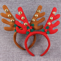 Serre-têtes de Noël Père Noël Bonhomme de neige Élan avec bois de cerf et clochettes, Décorations de Noël, Décorations de fête