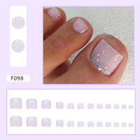 Ongles artificiels de haute qualité, ronds, couvrants, à presser, réutilisables, faux ongles instantanés pour les pieds