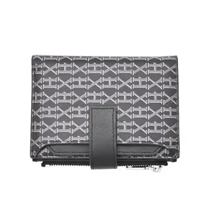 Wholesale custom Men Wallet Genuine Leather 2023 Trending Design Top Rated Black Crocodile Leather Short Wallet