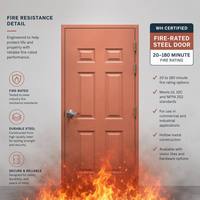 Porte coupe-feu en acier certifiée WH 90 minutes avec cadre démontable, âme pleine de 44 mm pour appartement, bureau, bâtiment commercial