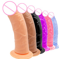Dildo Realista y Sensual para Mujeres, con Ventosas en la Parte Posterior, Tapón Anal Grande