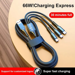 120W 1-to-3 siêu nhanh sạc cáp điện thoại di động USB 3-in-1 xe phòng khách Type-C dòng dữ liệu cáp nhà máy bán cho Huawei - Product Image 3