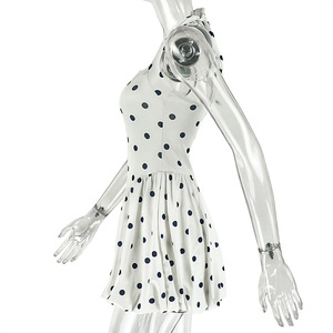 Mini Abito Casual Sexy <span class=keywords><strong>a</strong></span> <span class=keywords><strong>Pois</strong></span> 2026 con Collo Halter e Gonna <span class=keywords><strong>a</strong></span> Palloncino, <span class=keywords><strong>Vestito</strong></span> Nero e Bianco <span class=keywords><strong>a</strong></span> <span class=keywords><strong>Pois</strong></span> per Donne - Product Image 5