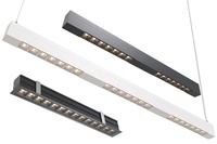 Lampe led linéaire encastrée, de style moderne et de taille ajustée, plafonnier avec réflecteur de point à gauche linéaire