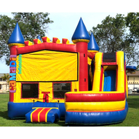 Château Gonflable Rose et Violet avec Toboggan Sec/Humide – Combo Château Gonflable et Toboggan pour Enfants – Maison de Rebond Gonflable pour Fêtes