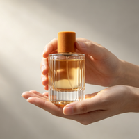 Flacon de parfum marron 30ml 50ml 100ml, flacon de parfum rond avec vaporisateur à fine brume et couvercle, conteneur de parfum floqué, boîte cadeau personnalisée