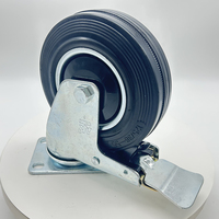 Roues en caoutchouc VIMA de 5 pouces avec roulement à billes, capacité de 120 kg, roulettes pivotantes avec frein, chariot industriel durable, roulettes de moyenne capacité