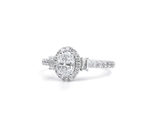 Bague de fiançailles moderne en diamant de laboratoire de 0,75 carat, bague cocktail ovale créée en laboratoire, bijoux en diamant de laboratoire, cadeau de Noël - Product Image 2