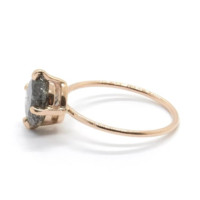 Nouvelle bague simple en argent sterling fait main avec pierre précieuse en quartz rutile noir