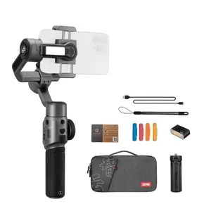 Pürüzsüz 5S Set üç eksenli Gimbal sabitleyici cep telefonu açık canlı kamera Zoom el sabitleyici