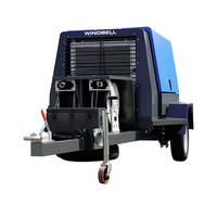 Compresseur d'air industriel portable à vis, diesel, 185 CFM (5m³/min), avec marteau-piqueur, prix usine