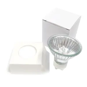 Gu10 cơ sở lampara 110V 220V Bóng đèn Halogen ánh sáng tại chỗ, hal-gu10 bán buôn 35W 50 W kính trắng Halogen ánh sáng 50 Watt 360 95 5000