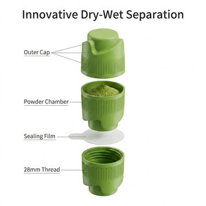 <b>28mm</b> Universal Fit 100% Pure Natural EU Standard Matcha Bottle Cap Innovative Nutrient Infusion Powder Dispensing BPA Free Food - Product Image 2
