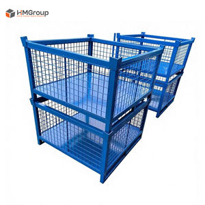 Gabbia Pallet Pieghevole in Metallo per Magazzino, Resistente alla Corrosione, con Rete e Alta Capacità di Carico - Product Image 1