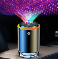 Diffuseur d'aromathérapie intelligent pour voiture en métal moderne avec lumière ciel étoilé tricolore et pulvérisateur de parfum d'ambiance au citron