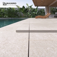 Carreaux de porcelaine imitation pierre calcaire veinée moderne, antidérapants, antibactériens, 600x600/600x1200mm, pour sols et murs extérieurs