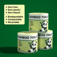Sweet Carefor Zero Plastic 100% Papier toilette en bambou Emballage sans plastique Rouleau de toilette en bambou Lotion écologique Rouleaux de toilette