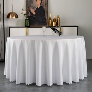Wholesale <b>Round</b> Wedding Table Cloth Waterproof Party White <b>Tablecloth</b> for Banquet Events - Product Image 1