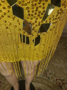 Novance <span class=keywords><strong>prom</strong></span> Dresses 2023 lấp lánh gương Sequins đá Bling tua Vàng ăn mặc Mini Evening Gown DRESS thanh lịch cho <span class=keywords><strong>prom</strong></span> - Product Image 4