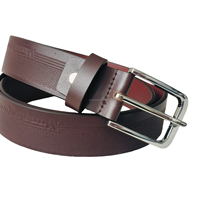 Ceinture en cuir de vachette décontractée pour homme, personnalisée, avec boucle à ardillon en alliage, écologique, largeur 3,5 cm, design fin de luxe, logo embossé