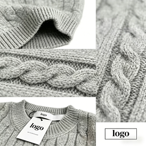 Maglione Classico da Uomo Personalizzato con LOGO, Pullover in Puro <span class=keywords><strong>Cotone</strong></span> a Maniche Lunghe, Stile Casual - Product Image 3