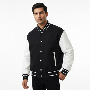 Mens Varsity Jacket School College Sports Team Classic Letterman Style Warm Bomber <b>Coat</b> Casual Daily Outfit - Product Image 1