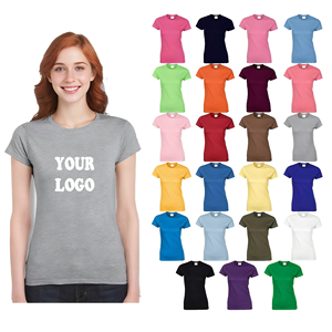 Custom Logo Summer Fashion Women's T-Shirts High Repurchase Rate Suitable for Casual Commuting Soft Round-Neck T-Shirts - Product Image 1
