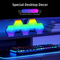 Paneles de Luz RGB Hexagonales en Forma de Panal, Lámpara de Pared con Tecnología Quantum Splicing, Soporte para Dimmer, Sensor de Sonido, Decoración para Sala de Juegos, Recargable por USB y CA