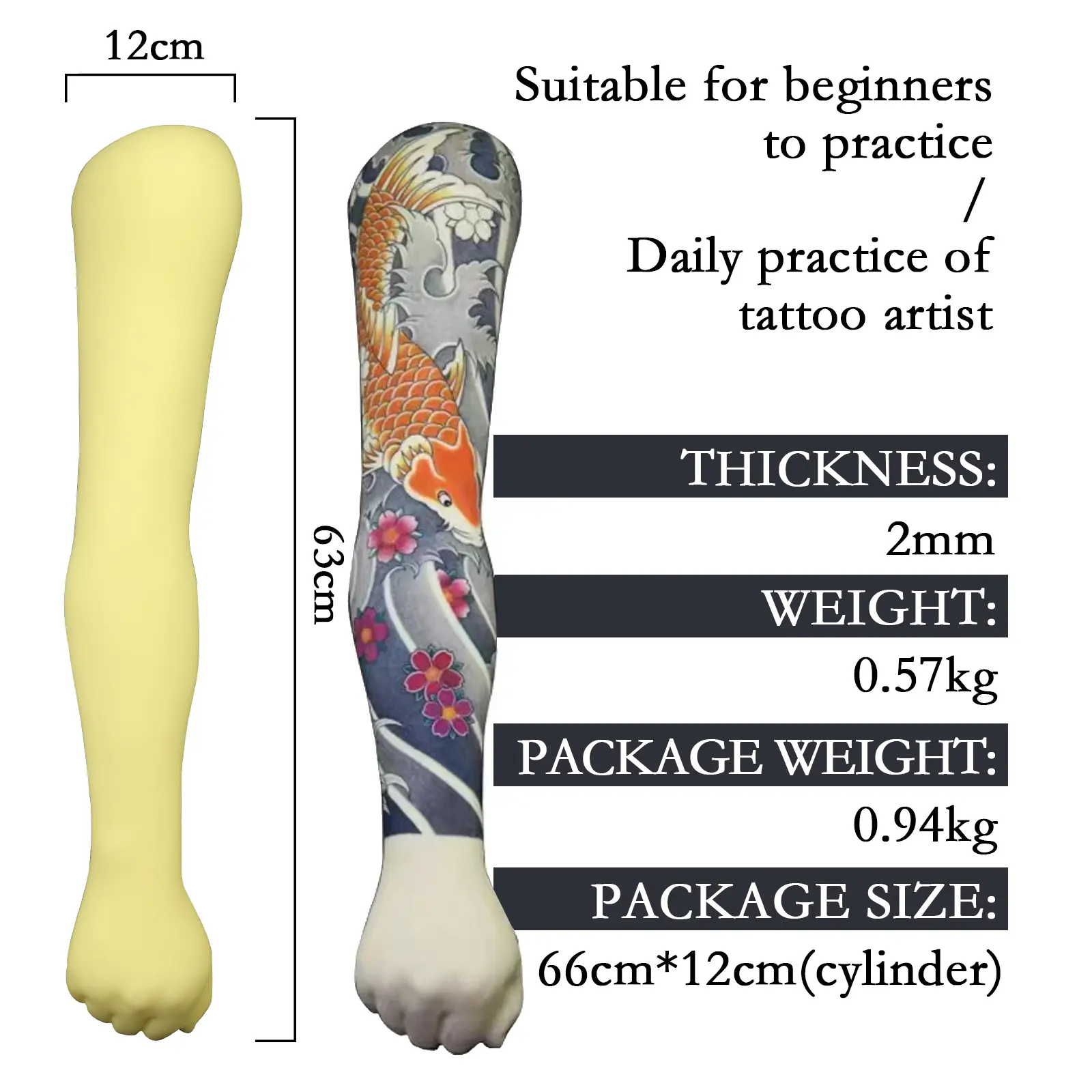 Stereoscopic Tattoo Practice Silicone Arm Realistic Demonstration Of Soft Simulation Tattoo Beginner Training Arm Accessories