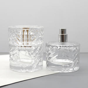 50ml Square Crystal White Glass Perfume <b>Dispensing</b> <b>Bottle</b> Transparent Spray with Clip-on Empty Cosmetic 30ml Capacity - Product Image 1