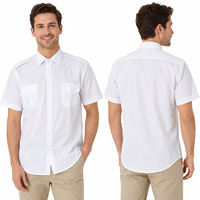 Camisas de Uniforme para Hombre, Mezcla de Nailon, Antiarrugas, Duraderas, Manga Corta con Bolsillos, Correa para el Hombro, para Trabajo al Aire Libre, Logotipo Personalizado OEM
