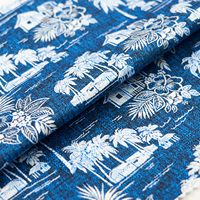 Tissu satiné 100 % coton imprimé numériquement à motifs tropicaux hawaïens pour chemises et cravates pour hommes - Textile chinois