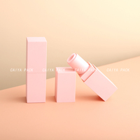 Emballage de cosmétiques de luxe à bas quantité minimale de commande rechargeable personnalisé vide rose rouge à lèvres Tube carré baume à lèvres bâton conteneurs Tube logo privé