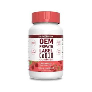 Les bonbons au CoQ10 sans gluten à la saveur de framboise aident à la santé cardiaque et à l'énergie cellulaireGummy CoQ10 Suppléments pour adultes et enfants