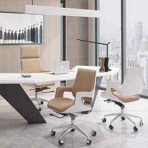 Sillón Reclinable Giratorio de Estilo Minimalista Contemporáneo, Silla de Oficina Ergonómica, Silla Moderna de Cuero PU Cómoda - Product Image 3