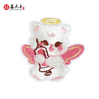 Patchs thermocollants en PVC brodés motif chat, écologiques, nœud rose en forme de cœur pour vêtements de chatons, sacs et décoration DIY