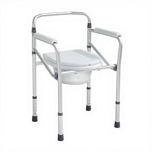 <b>FOLDING</b> CHAIR Steel Toilet Seat Printed Hospital <b>Commode</b> Chair with Bucket Basic Seat <b>Folding</b> Steel <b>Commode</b> Chair - Product Image 1