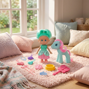 Wholesale Direct Cartoon Fashion <b>Doll</b> Toy Set with Brush <b>Accessories</b> for Unisex Kids Ages 5 to 7 - Product Image 1