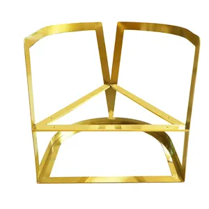 Luxury Stainless Steel Hotel Sofa Chair Golden Furniture Chair Frames For Upholstery