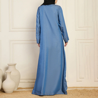 Robe Abaya en jean vintage pour femme, style Dubaï, mode arabe musulmane, Turquie, pour l'hiver, l'Aïd, tenue islamique traditionnelle