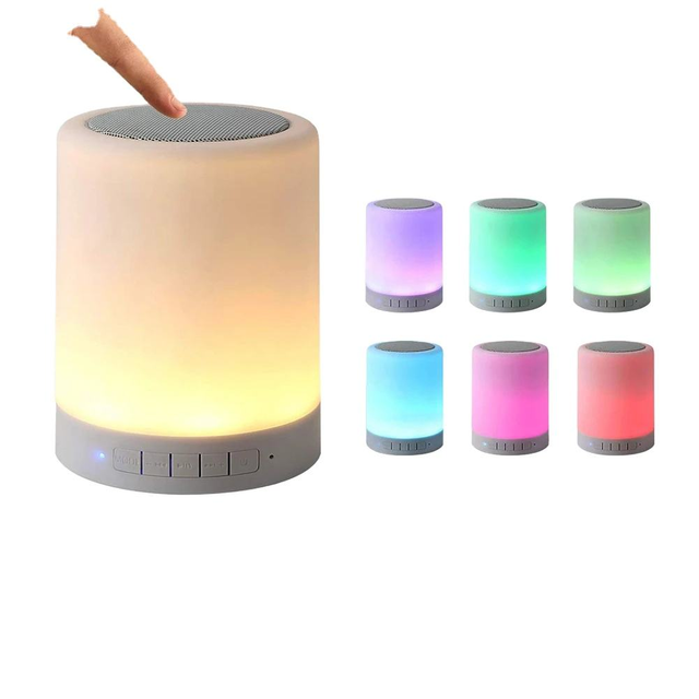 Creative Tap Light Wireless Speaker RGB Atmosphere Light Charging Subwoofer Home Office Gift Led Touch Lamp Portable Speaker