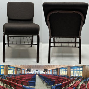 Vente en gros d'usine, chaise de culte rembourrée de théâtre populaire moderne et bon marché, chaise d'église empilable - Product Image 2