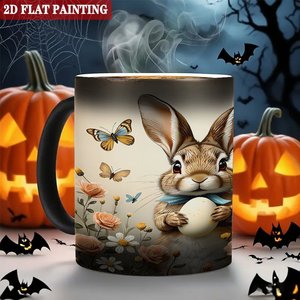 Taza Mágica de Cerámica Negra Esmerilada de 11oz que Cambia de Color con el Calor, para Bebidas, Estilo Simple para Sala de Estudio - Product Image 6