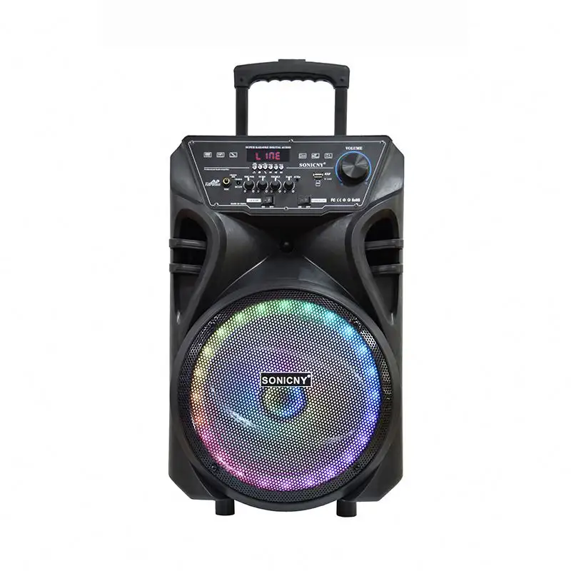 12 Inch Woofer Professionele Trolley Speaker Oplaadbare/12 Draagbare Party Box Hifi Bass Systeem Nata Ex 1800 Power